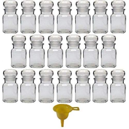 Viva Haushaltswaren Glass jar with Glass stoppers, Round Stopper, Candy jar, Tea Caddy, Collecting Glass, etc. usable (Including a Scoop), Glass, Yellow, 20 x 150ml