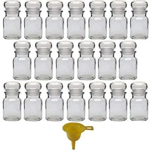 Viva Haushaltswaren Glass jar with Glass stoppers, Round Stopper, Candy jar, Tea Caddy, Collecting Glass, etc. usable (Including a Scoop), Glass, Yellow, 20 x 150ml Viva Haushaltswaren Glass jar with Glass stoppers, Round Stopper, Candy jar, Tea Caddy, Collecting Glass, etc. usable (Including a Scoop), Glass, Yellow, 20 x 150ml