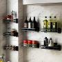 Shelf Organizer Kitchen Organization Spice Rack Wall Mounted Single tier Shelf Hanging Basket Holder Jars Storage with Protection Railing Seasoning Display For Bathroom (Size : 30x10x5cm)