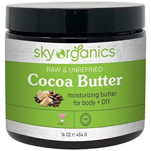 Beurre de cacao pur et non raffiné de Sky Organics (473 ml) pour le corps, les cheveux et les préparations maison.