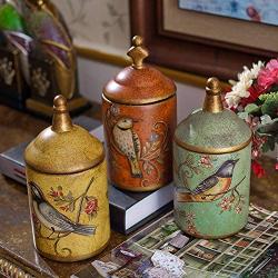 Vintage Ceramic Kitchen Canister Jars Storage Bottles Retro Tea Candy Tin Sugar Pot Organizer Painted Storage Jar Cans Cooking,Yellow