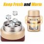 Insulated Stainless Steel Food Jar Lunch Box Thermos Food Storage Container with Lunch Bag and Portable Folding Spoon 350 ml (Grey)