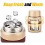 Insulated Stainless Steel Food Jar Lunch Box Thermos Food Storage Container with Lunch Bag and Portable Folding Spoon 350 ml (Grey)