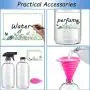 Klare Glasprayflasche, Raculety 2er Pack 473 ml Leere, Wiederbefüllbare Behälter mit Funnell für Ätherische Öle und Reinigungsmittel, Robuste Sprühdüse mit Nebel- und Strömungsfunktionen