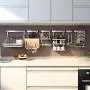 Metallgitter Gewürzregal, 3-stufig, Wandmontage, Gläser, Flaschenhalter, Geschirr Organizer für Küche