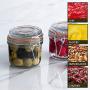 Argon Tableware Glass Storage Jars with Airtight Clip Lid - 200ml Set - White Seal - Pack of 3