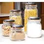 EatNeat Set of 5 Clear Glass Airtight Kitchen Canisters and Canning Jars with Bail & Trigger Hermetic Seal Clamp Lids | 68-51-34-27-17 oz. (Black Lid) EatNeat Set of 5 Clear Glass Airtight Kitchen Canisters and Canning Jars with Bail & Trigger Hermetic Seal Clamp Lids | 68-51-34-27-17 oz. (Black Lid)