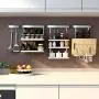 Ctystallove 2-Tier Metal Mesh Spice Rack Wall Mount Jars Bottle Storage Shelf Holder Seasoning Organizer for Kitchen Ctystallove 2-Tier Metal Mesh Spice Rack Wall Mount Jars Bottle Storage Shelf Holder Seasoning Organizer for Kitchen