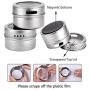 Magnetic Spice Containers, Stainless Steel Spice Jar Set With Trestle And Rotating Transparent Lid Indian Small Spice Storage Canister-c