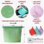 Fill and Slide Reusable Silicone Food Storage Bags by Saffron Goods - 4 pack - Leakproof, Airtight Seal to Keep Foods Fresh - Eco Friendly Alternative to Sandwich, Freezer, and Snack Bags-FDA Approved