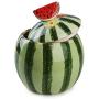 Creative Watermelon Shape Ceramic Food Storage Jar with Lid, Home Decoration