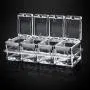 Martinimble Seasoning Box Seasoning Storage Container Condiment Jars Spice Cans Acrylic Clear Seasoning Box Separable Spice Rack Jar Salt Sugar Organizer Container with Cover Spoon