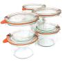 Weck 741 - 0.25 Liter Mold Jars with Lids - 6 Rings and 12 Clamps