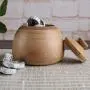 Bamboo Storage Box Tea Box Retro Tea Caddy Coffee Storage Container with Lid for Tea Coffee Spice Herb