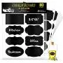 Qishi 3.5”x2”Chalkboard Labels 80pcs Reusable Pantry Stickers for Labeling Jars, Mason Jar, Glass Canisters, Parties, Craft Rooms, Weddings, Waterproof Labels for Organize Home, Kitchen + Office.
