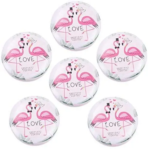 6PCS Deer Flamingo Print Food Storage Tin Jars with Lid for Candle DIY, Candies, Hair Accessories