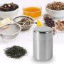 Tea Storage Containers,Stainless Steel Mini Tea Tins Box Coffee Sugar Food Dry Storage Canisters with Tight-fitting Sliding Lid for Fishing, Camping, Adventure,Household(S)