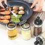 Glass Kitchen Storage Containers - Glass Seasoning Tank Kitchen Spice Kit Bottles Pepper Spoon Seasoning Jars Oil Brush Honey Container Food Storage Container