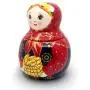 UNAMOI MCJP16 MCJP Matryoshka Russische Puppen-Keramik-Cookie-Behälter 10cm, Pierogi, Rote Blumen