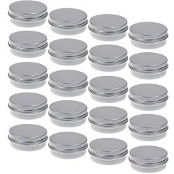 BCP 20pcs 1 Ounce 30ml Aluminum Tin Screw Cap Round Storing Can Container