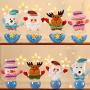 STOBOK Christmas Cookie Jar Candy Jar Storage Container Gift Plush Plastic Bottle Elk Santa Snowman Xmas Decor Desktop Ornament
