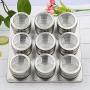 DUDDP Storage Spice lar set Stainless Steel Spice Jars Storage Containers Set Spice Seasoning Boxes 12 - Piece Set Magnetic Portable Spice Tins Set,for barbecue/restaurant/kitchen, etc,Kitchen supplie
