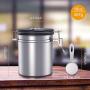 Coffee Canister, VersionTECH. Airtight Stainless Steel Container Vacuum Food Storage with co2 Valve and Scoop, Date Tracker Wheel for Whole and Ground Coffee Beans(Large)