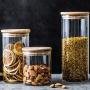 Sealed Glass Bottle Storage Jar Nordic Simple Kitchen Food Grains Transparent Tea Coffee Seal Storage Cans DELICATEWNN (Capacity : 450ml)
