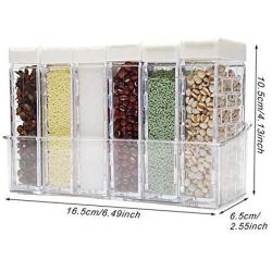 Kitchen Seasoning Boxes Bottles Jars Plastic Spice Lid Storage Organizer Sugar Pepper Layers Box Home Organization Accessories,Brown