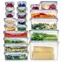Shazo LARGEST Set of 40 pc (Set of 20) Airtight Food Storage Containers with Lids - Plastic BPA-FREE Kitchen Pantry Storage Containers, BONUS Measuring Spoons, 27 Labels + Pens, IMPROVED Durable Lids
