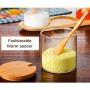 3 Pcs/Set Glass Spice Jar Salt Pepper Sugar Can Wood Holder Spice Storage Wood Lid Application Of Dishwasher Compatible For Disinfector,As Show