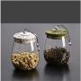 UniquQ Heat Resistant Big Capacity Transparent Glass Jar Flower Tea Container with Lid Glass Jars Food Storage Tank (red lid)