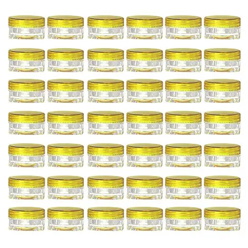 LONGWAY 0.1 Oz (3g) Muticolor Small Plastic Jars with Lids | Mini Empty Lotion Containers - for Travel Cream Samples, Lip Balm & BPA Free (Pack of 42, Yellow) LONGWAY 0.1 Oz (3g) Muticolor Small Plastic Jars with Lids | Mini Empty Lotion Containers - for Travel Cream Samples, Lip Balm & BPA Free (Pack of 42, Yellow)