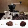 Moulins à Café Manuel Homejuan avec Pot de Rangement Brosse Souple Conique en Céramique Silencieux et Portable pour Aeropress, Café Filtre, Espresso, Presse Française