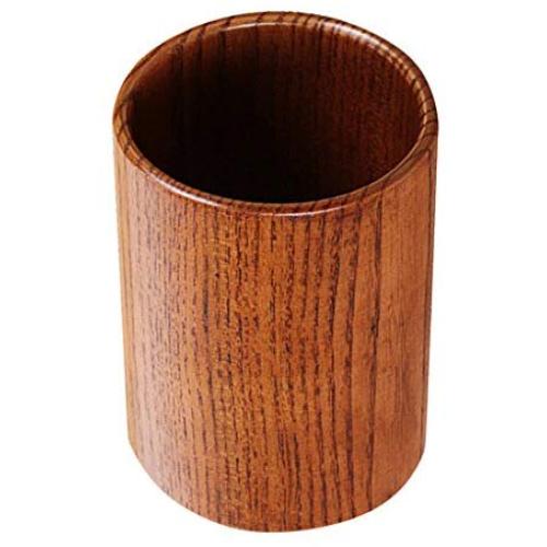 Round Wooden Kitchen Utensil Storage Jar Cutlery Holder Caddy Tidy Dining Table, 3 L