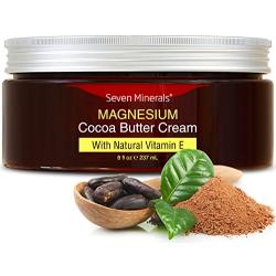 Natural Magnesium Cream for Pain Calm, Leg Cramps, Sleep & Muscle Soreness. With Moisturizing Organic Cocoa Butter and Vitamin E - No Harmful Ingredients. Our USA Made Creme is Safe for Kids (8 fl oz)