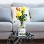 Nordic Chic Glass Gray Storage Jar Bottle Scandinavian European Transparent Desk Storage Bottle Organizer Flower Container Decor,4