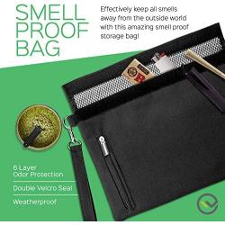 Smell Proof Bag Double Lock Protection Guard Stash Container Water Resistant Odor Scent Eliminator Storage Case For Herbs Coffee Tea Oils and Smelly Accessories (12 x 9)