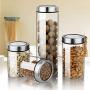 Glass Sealed Jars, Moisture-Proof Kitchen Food Containers, Stored Coffee Beans/Pasta/Cereal/Oatmeal
