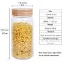 Glass Canisters with Airtight Lids, Set of 3 Glass Food Storage Containers, Clear Glass Jars Air Tight Cereal Container for Spaghetti Noodle, Pasta,Candy, Cookie, Rice, Sugar, Flour