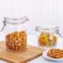 NNDQ Clear Glass Canister with Airtight Lid Food Storage Jar Value Suit 7-Piece Set, Containers Dry Goods Storage Jars with Locking Clamp Lids, for Coffee, Beans, Loose Tea, Candy
