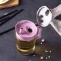 Kitchen Food Storage Jar Airtight Food Storage Kitchen Glass Jar Moisture-Proof Home Multi-Purpose Jam Bottle Cruet Glass Oil Bottle Oil Bottle Vinegar Bottle, (Color : 550ml Purple)