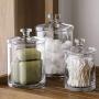 HOUSIYU Candy Jar Transparent Glass Jar Storage Jar Kitchen Bathroom Storage Display Appliance Decoration, Glass Lid Food Storage and Tissue Biscuit Jar, Three-Piece Suit