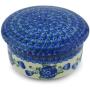 Polish Pottery Jar with Lid 5-inch Blue Poppies made by Ceramika Artystyczna