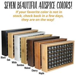 AllSpice Wooden Spice Rack, Includes 60 4oz Jars- Matte Black