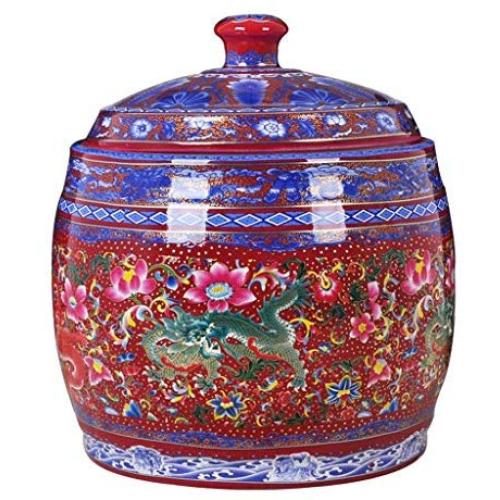 Keramik Reisbehälter & -kannen, Lebensmittelbehälter, Wasservorratsbehälter, Trockenmittel, Schädlingsschutz, Rot, 31x36cm