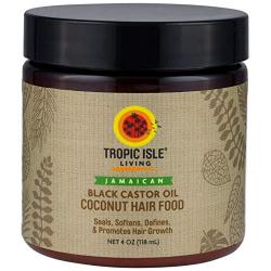 Tropic Isle Living Coconut Jamaican Black Castor Oil Hair Food 4 oz