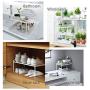 Shelf Organizer Kitchen Organization Metal Spice Rack Under Sink Holder Jars Shelf Countertop Seasoning Storage Freestanding Display For Cabinet Bathroom Pantry Cupboard (Size : 33x20.5x24cm)