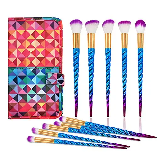 Pinceaux de Maquillage, Ensemble de Pinceaux de Maquillage, MONOLED Pinceaux de Synthétique Premium pour Fond de Teint, Yeux, Visage, Ombre à Paupières, Poudres, Lèvres, Estompage, Blush – Kit de Pinceaux de Maquillage avec Sac en Cuir