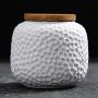 Honeycomb Grain Ceramic Tea Can Kitchen White Mini Seal Wooden Lid Seasoning Jar Nordic Red Simple Coffee Candy Storage Tank,3